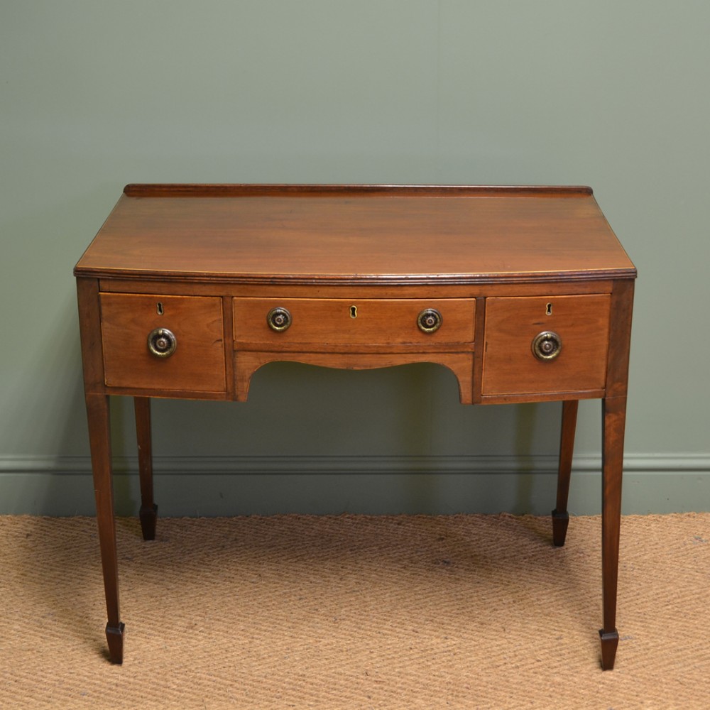Elegant Victorian Mahogany Bow Front Antique Side Table