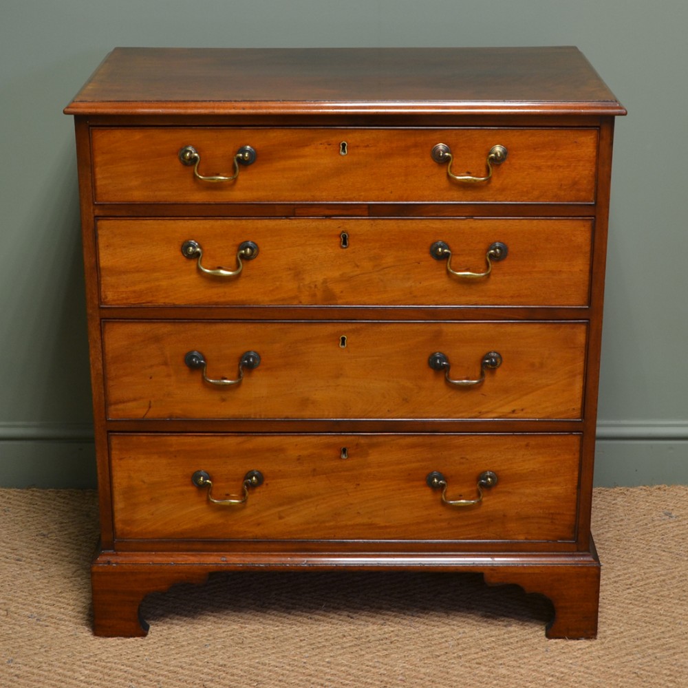 Unusual Superb Quality Small Georgian Mahogany Antique Chest Of Drawers