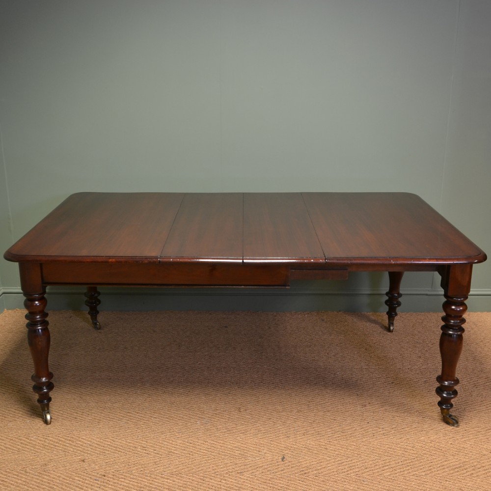 Stunning Victorian Figured Mahogany Antique Extending Dining Table