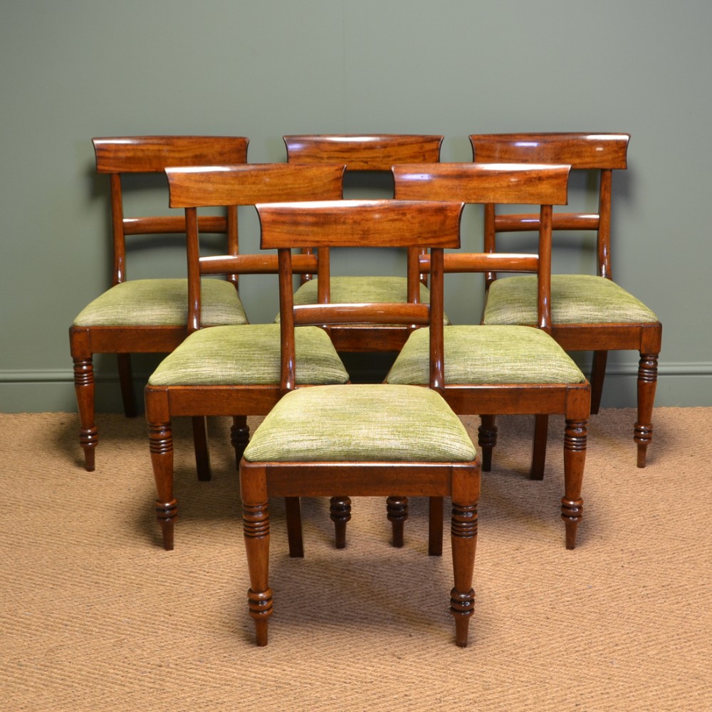 Superb Quality William IV Set of Six Mahogany Antique Dining Chairs