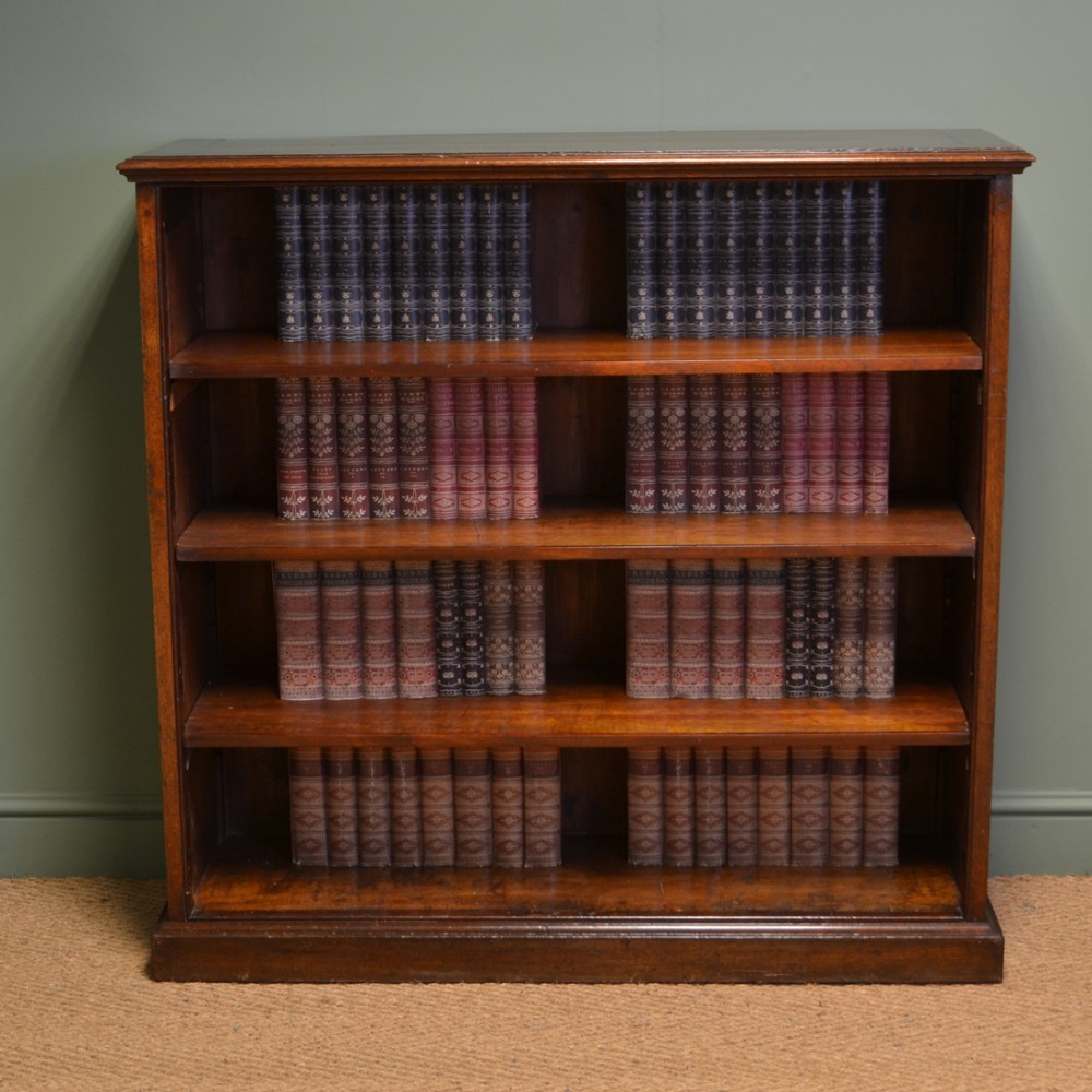 Large Victorian Mahogany Antique Open Bookcase
