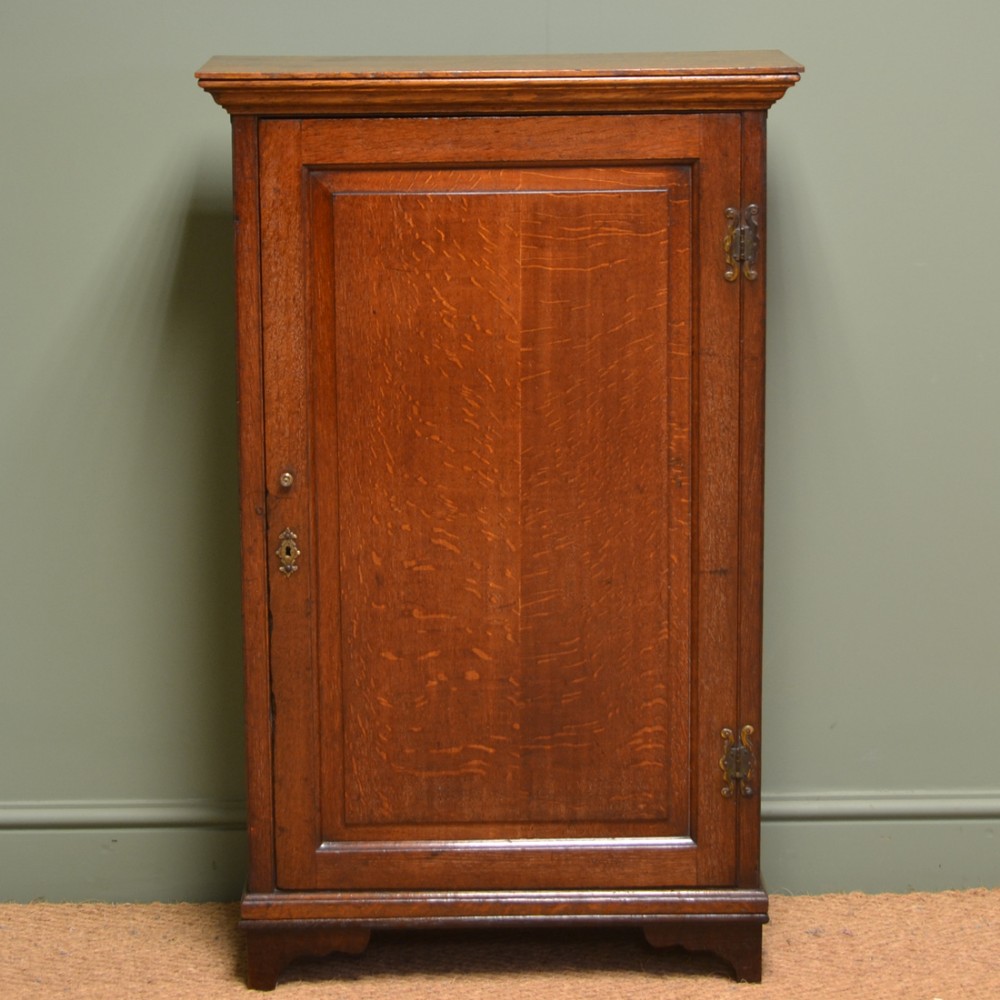 Period Georgian Oak Small Slim Antique Cupboard
