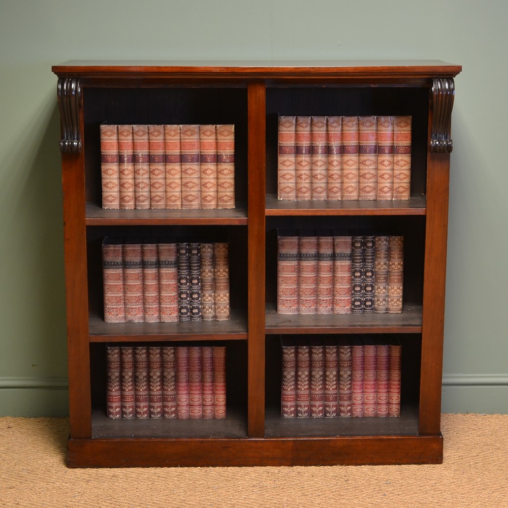 Victorian Rich Mahogany Antique Open Bookcase