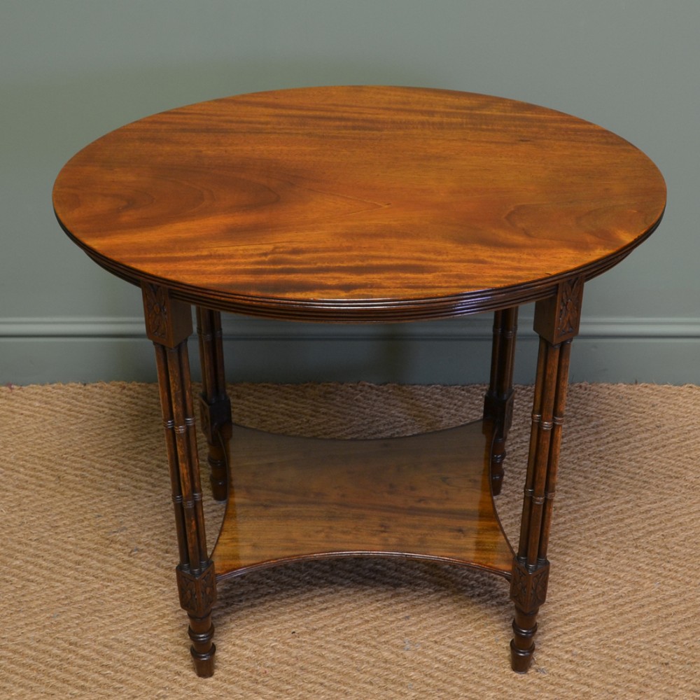 Unusual Figured Mahogany Edwardian Cluster Column Table
