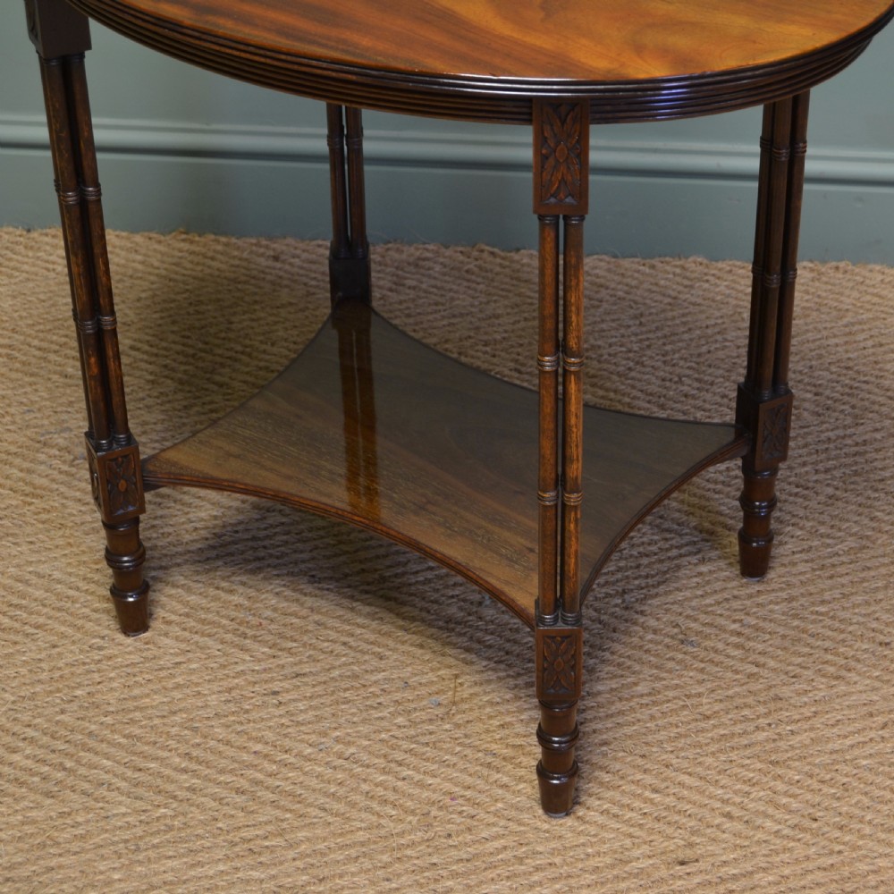 Unusual Figured Mahogany Edwardian Cluster Column Table View VI