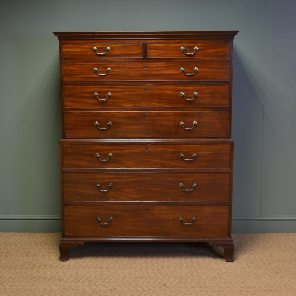 Superb Quality Georgian Mahogany Antique Chest on Chest