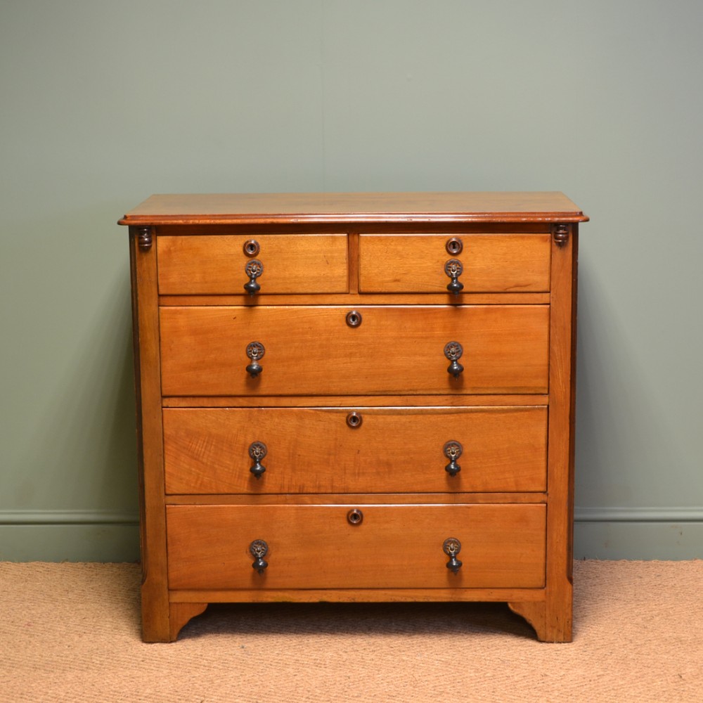 Victorian Walnut Antique Chest Of Drawers