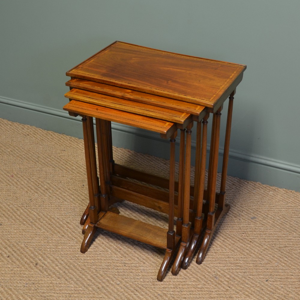 Stunning Quality Nest of Four Edwardian Inlaid Mahogany Tables 