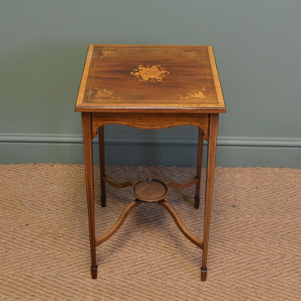 Stunning Edwardian Inlaid Antique Walnut Occasional Table