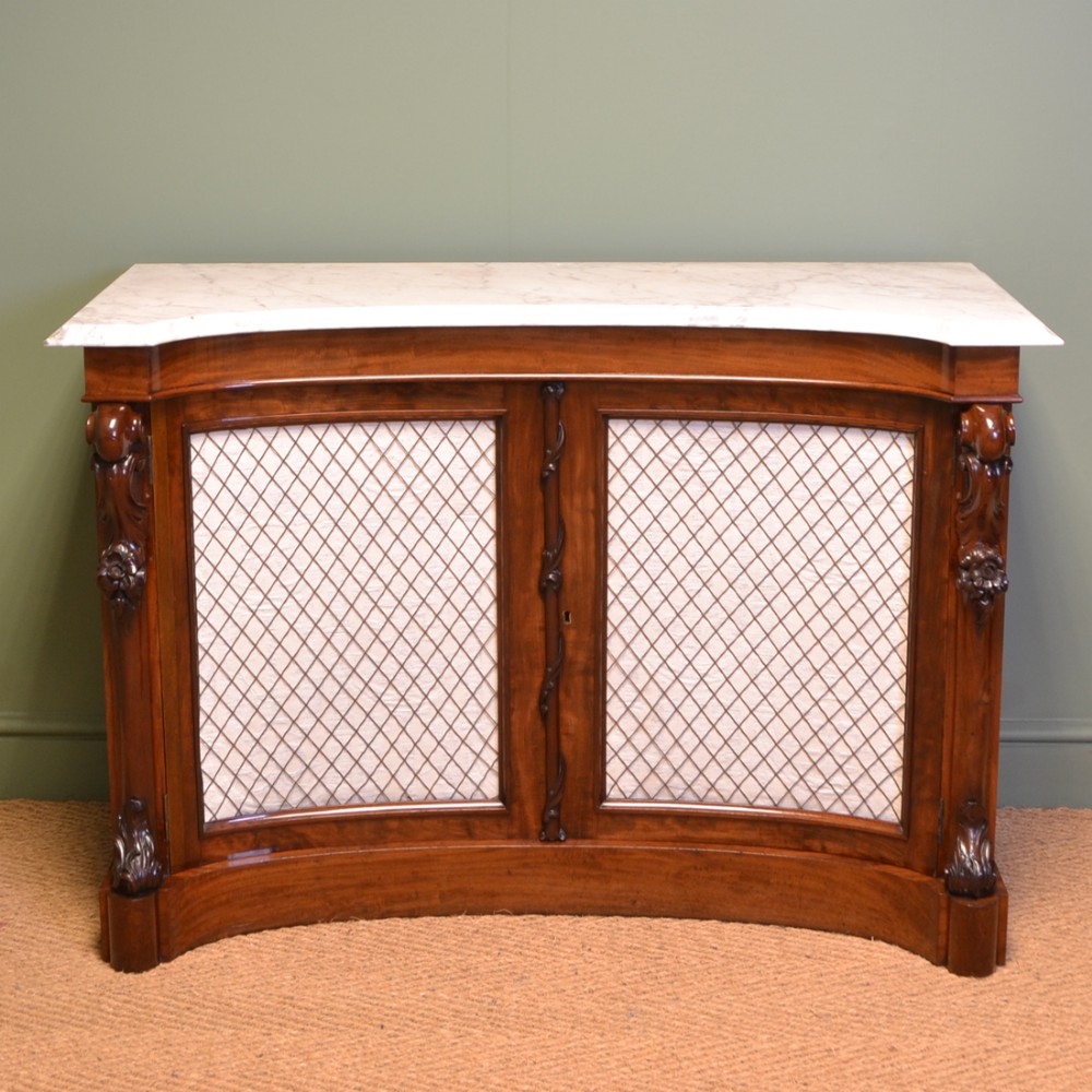 Magnificent Quality Concave Front Antique Victorian Mahogany Chiffonier / Sideboard