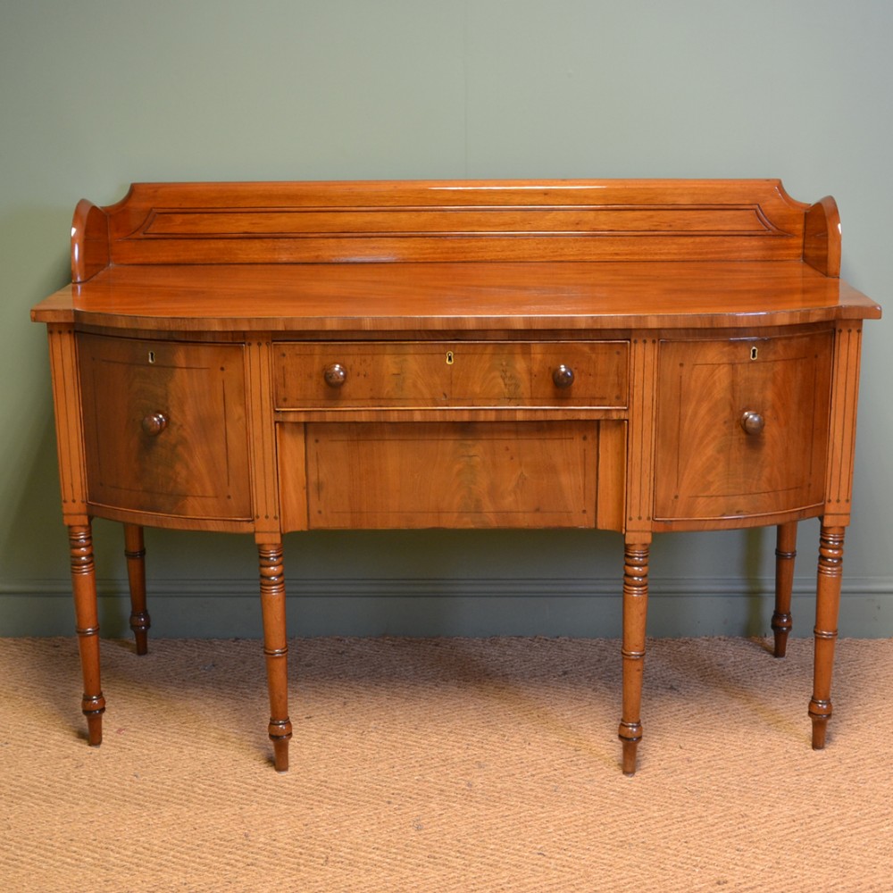 Fine Quality Mahogany Regency Bow Fronted Antique Sideboard