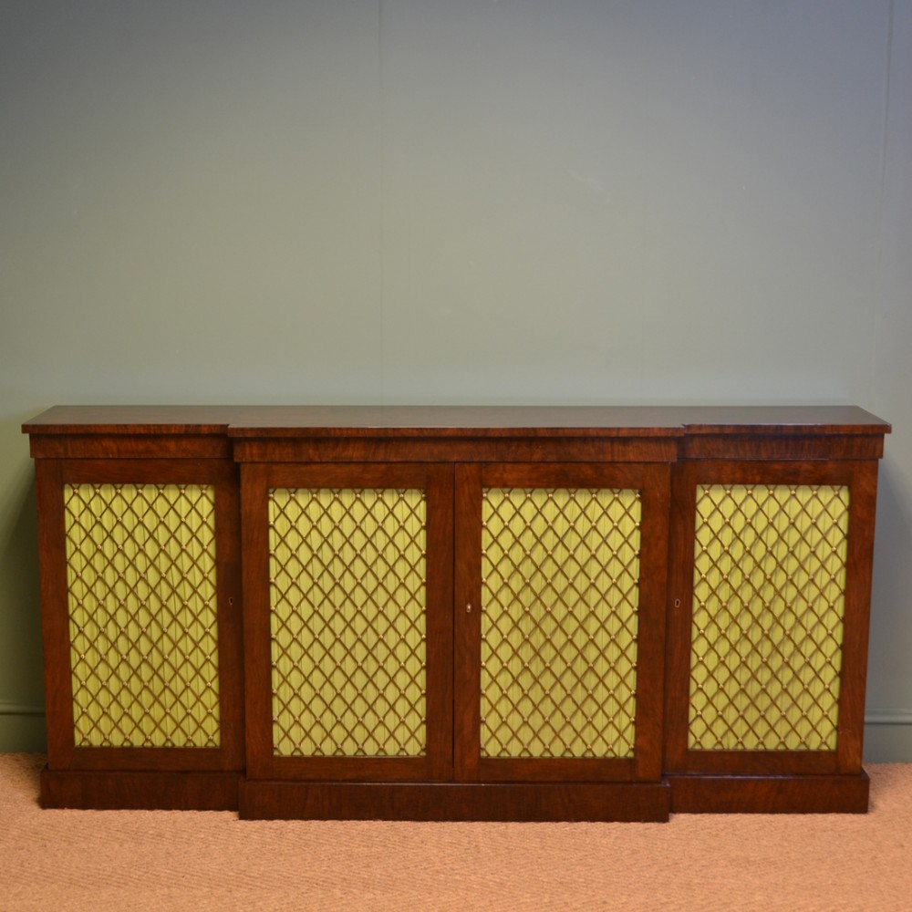 Spectacular Break Fronted Victorian Figured Walnut Antique Cabinet