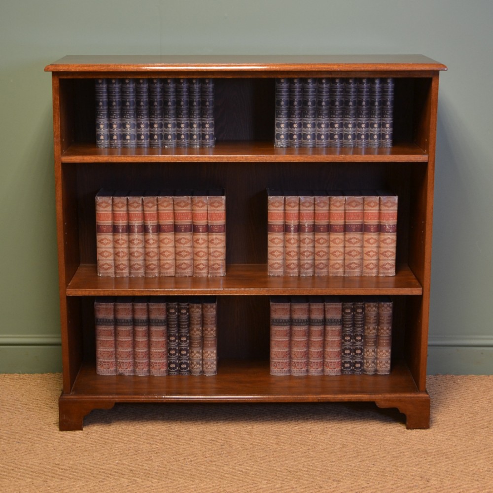 Edwardian Walnut Antique Open Bookcase