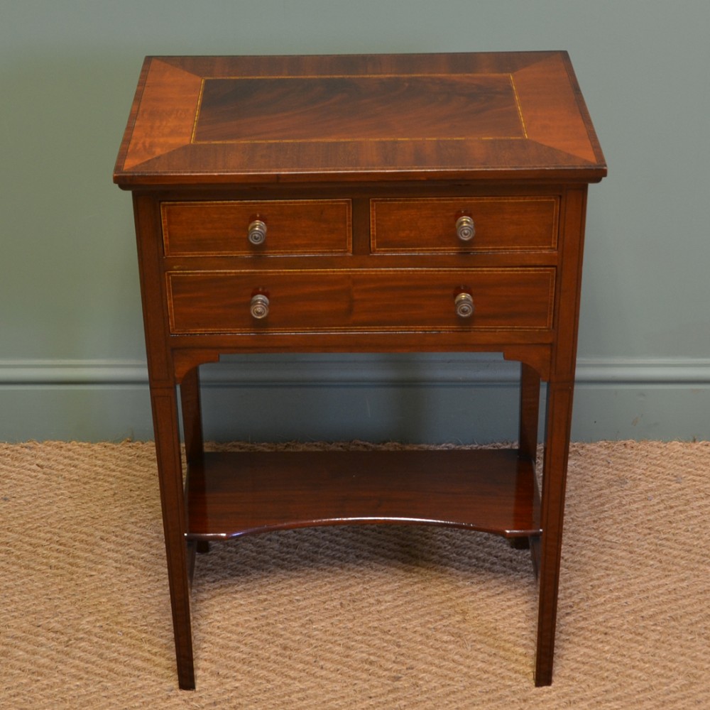 Elegant Edwardian Inlaid Mahogany Antique Side Table