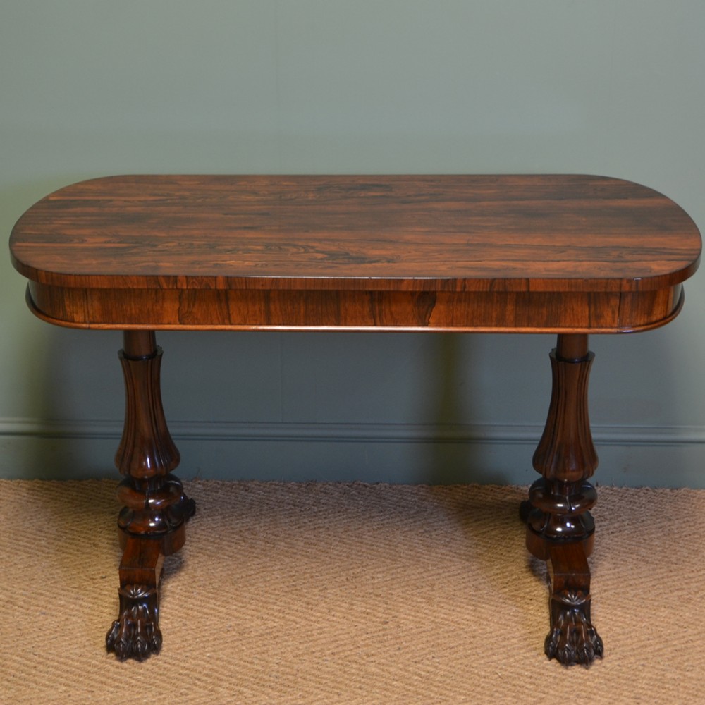 Spectacular William IV Figured Rosewood Antique Writing Table