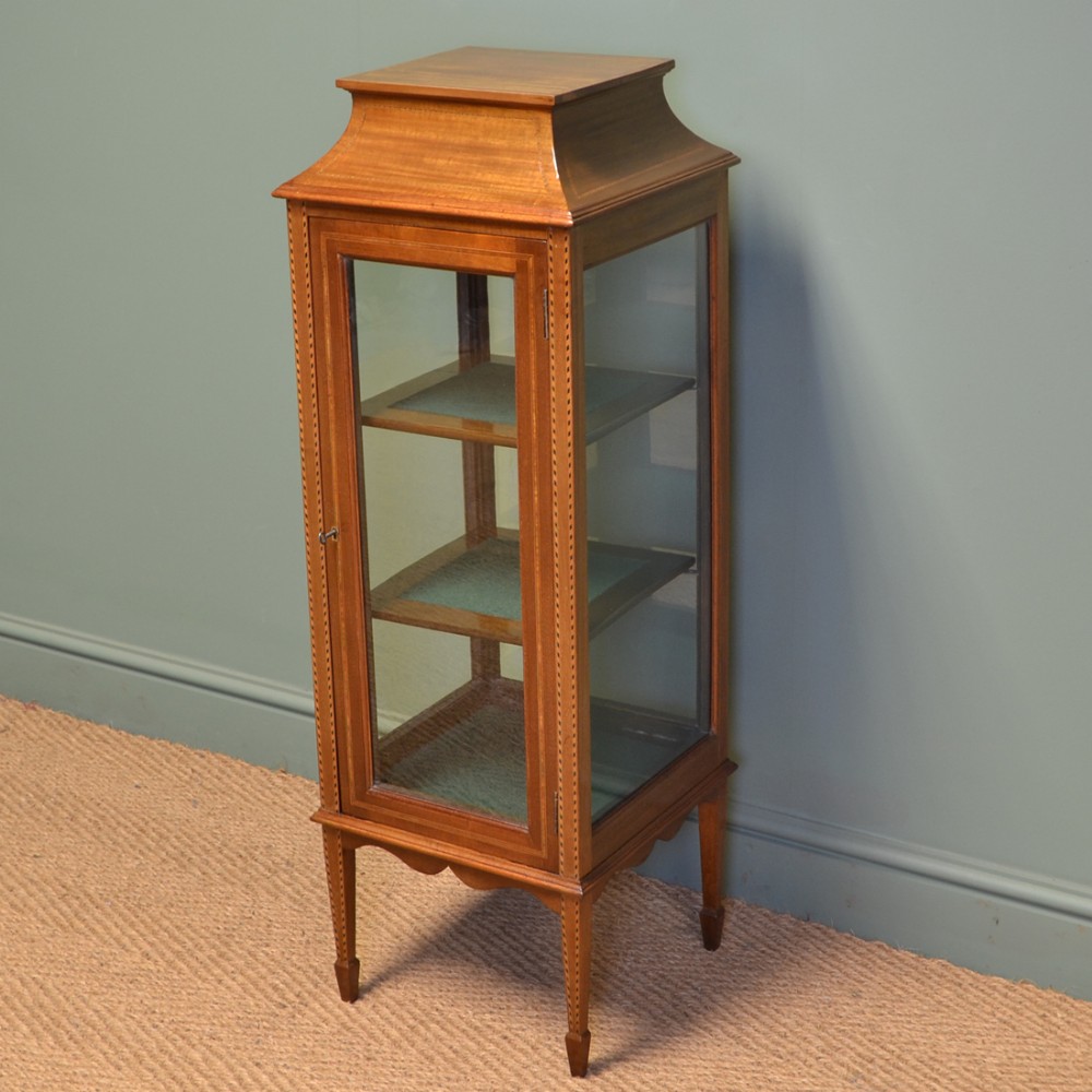 Spectacular Fine Edwardian Unusual Walnut Display Cabinet