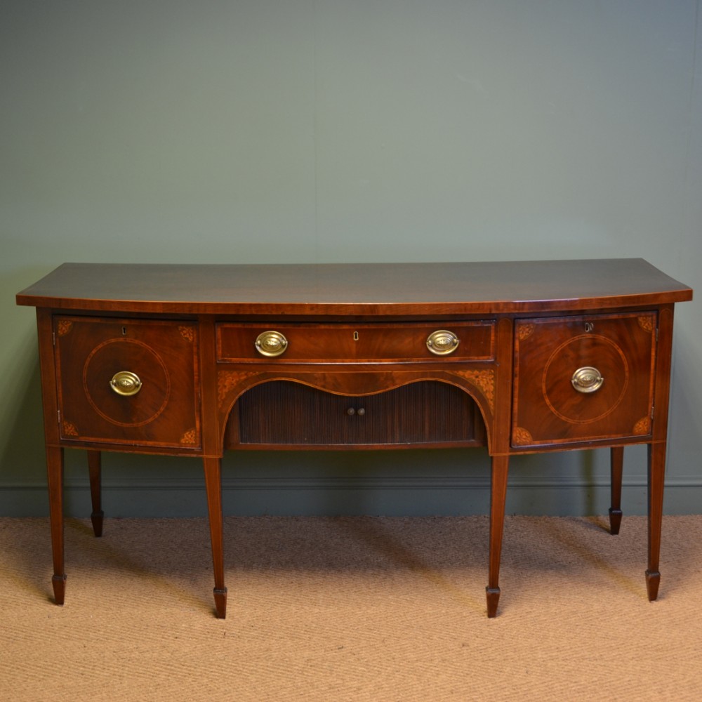 Striking Large Figured Plum Pudding Mahogany George III Antique Sideboard