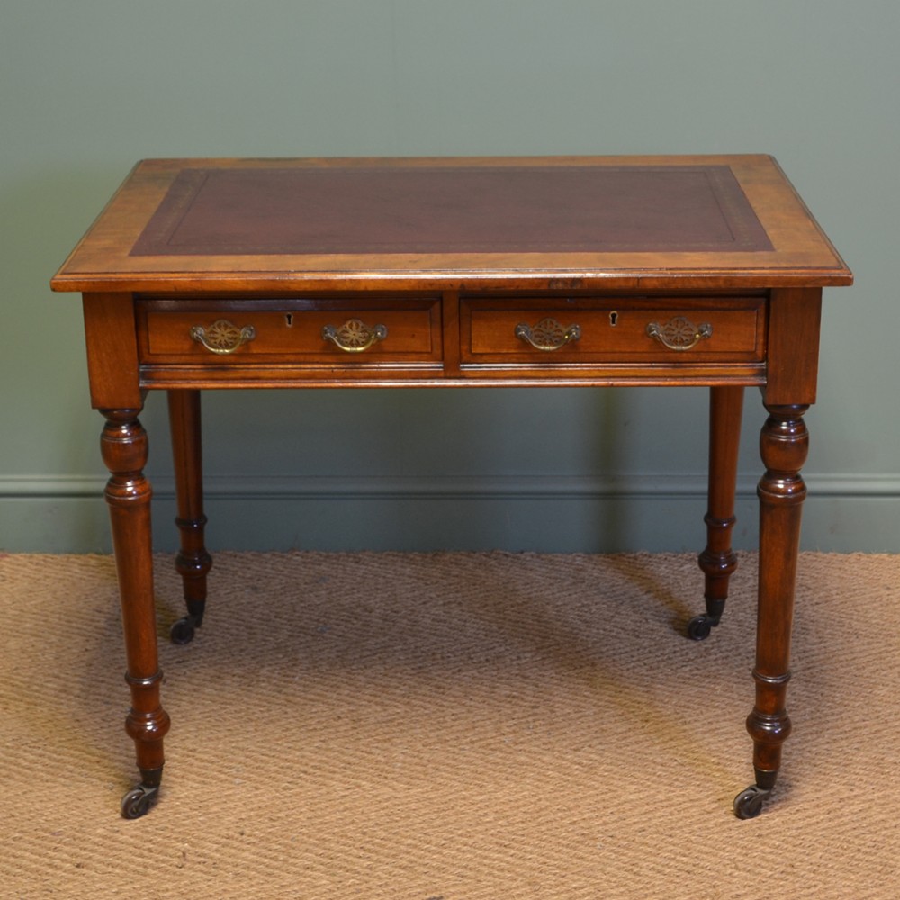 High Quality JAS Shoolbred & Co Victorian Walnut Antique Writing Table