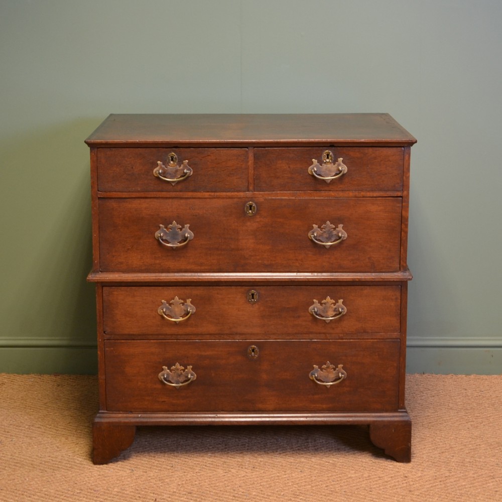 Early Eighteenth Century Period Oak Country House Antique Chest Of Drawers