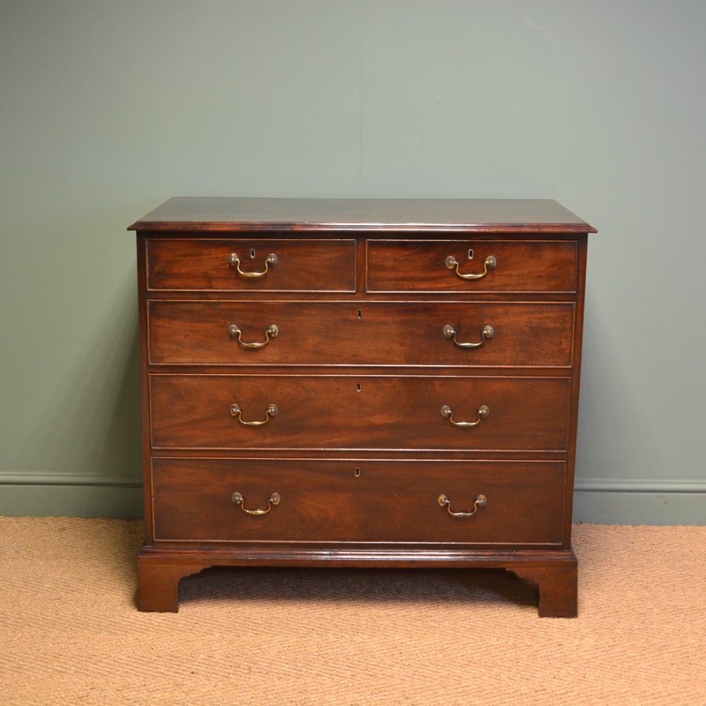 Quality Country House George III Antique Mahogany Chest Of Drawers