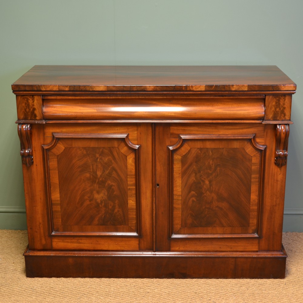 Beautifully Figured Victorian Mahogany Antique Cupboard