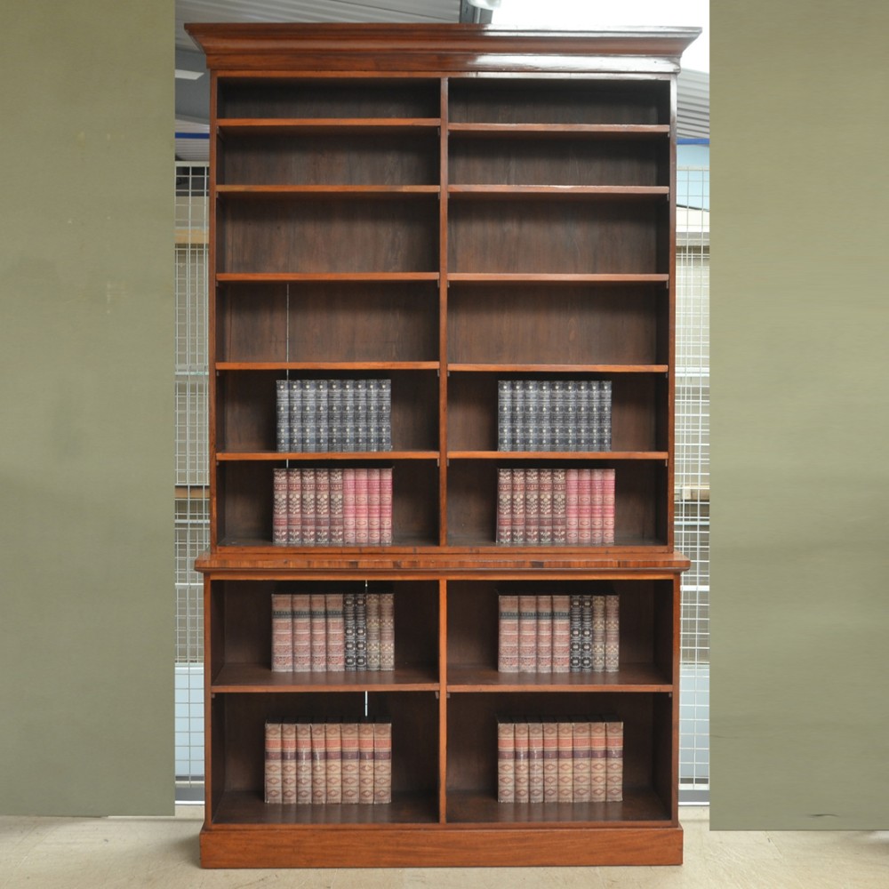 Huge Victorian Mahogany Antique Library Open Bookcase