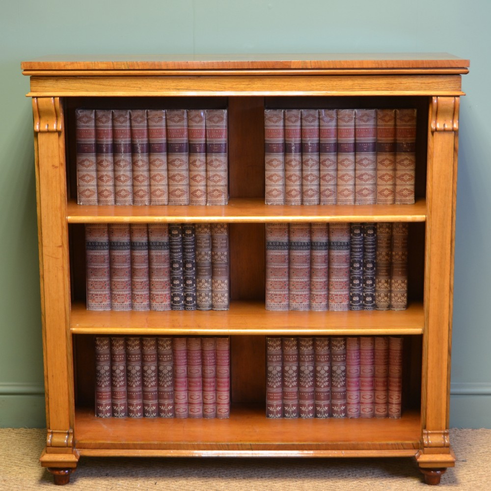 Quality Victorian Walnut Antique Open Bookcase