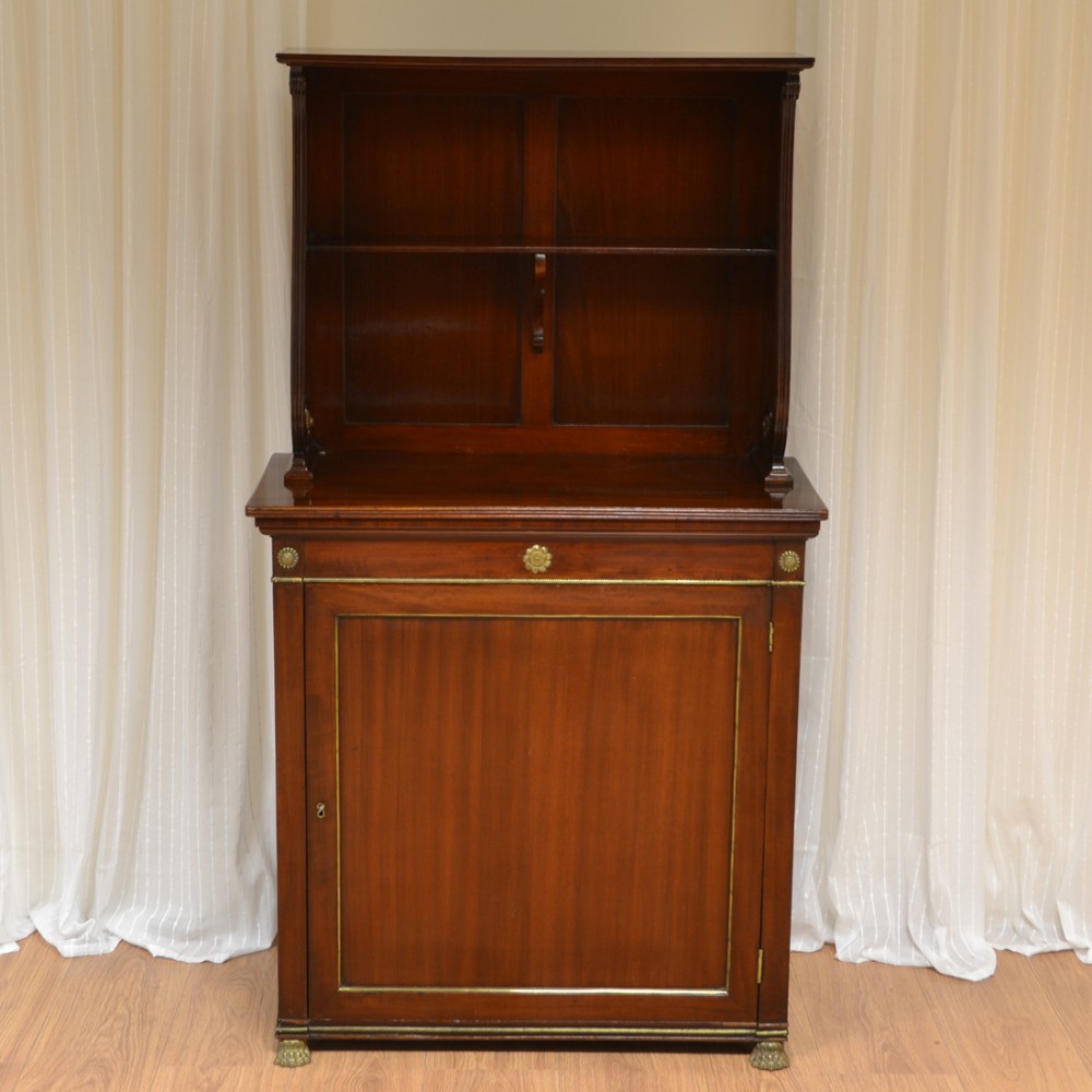 Spectacular Regency Mahogany Antique Chiffonier with Decorative Brass