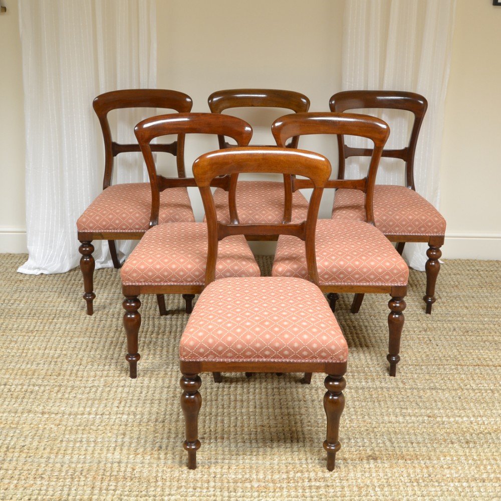 Fine Quality Set Of Six Victorian Mahogany Antique Dining Chairs