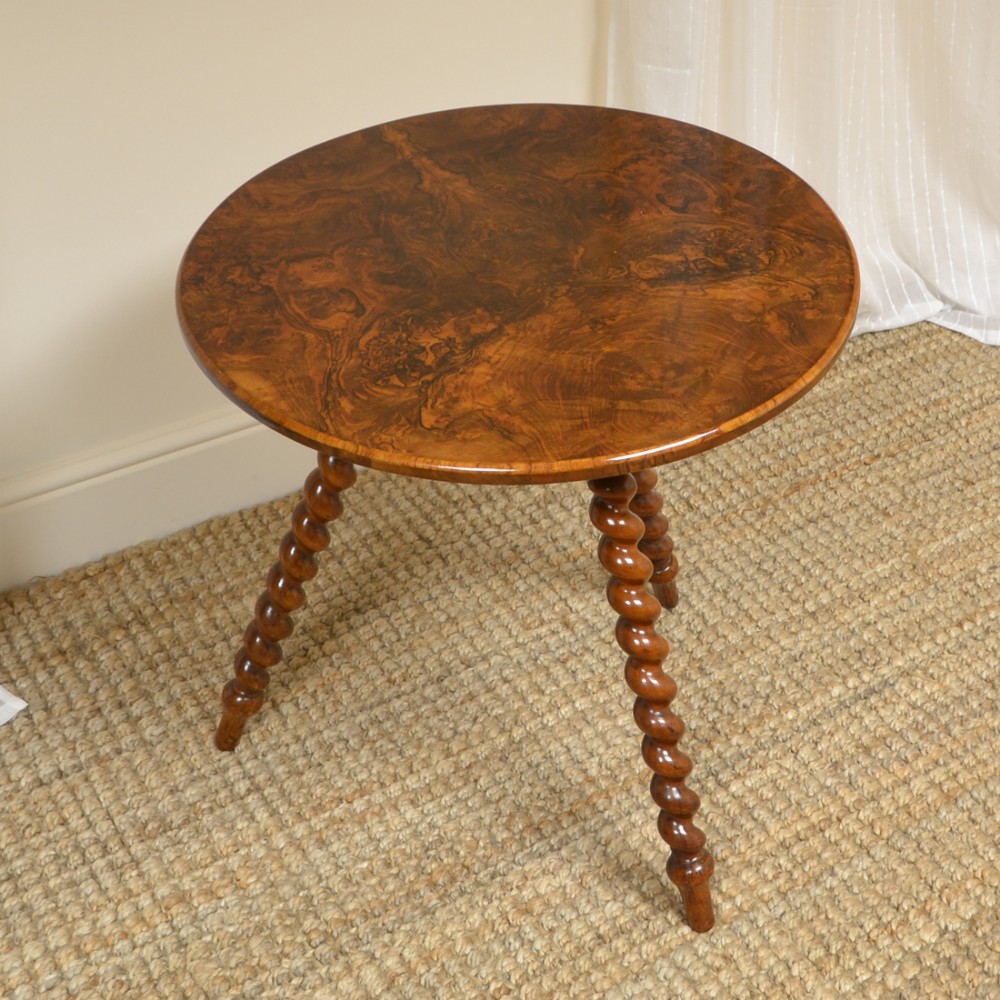 Unusual Figured Antique Walnut Victorian Low Occasional Table