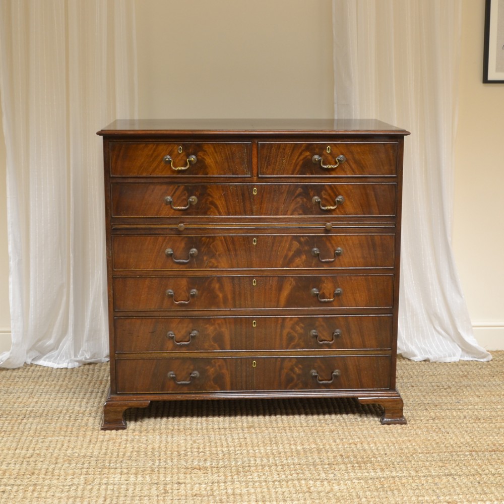 High Quality Edwardian Flamed Mahogany Antique Chest Of Drawers