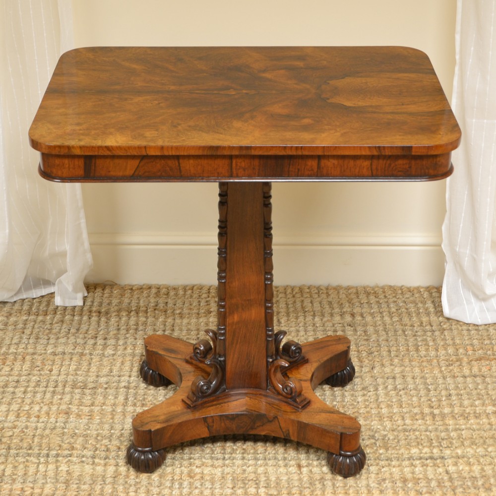 Rare Decorative Victorian Rosewood Antique Pedestal Side Table 