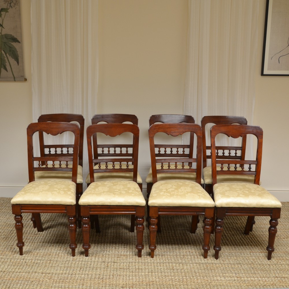 Set of 8 Victorian Mahogany Antique Dining Chairs