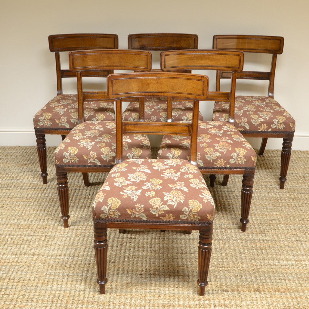 Set of Six Georgian Mahogany Antique Dining Chairs