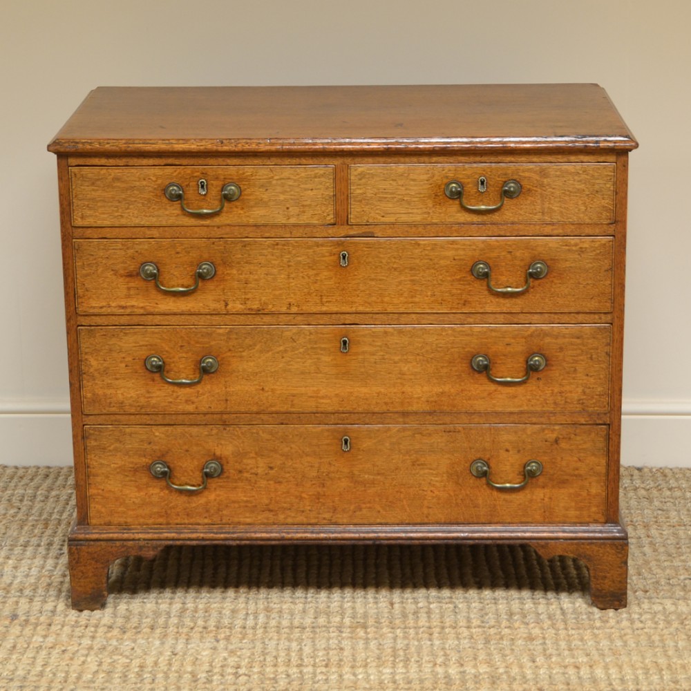 George III Golden Oak Antique Chest Of Drawers