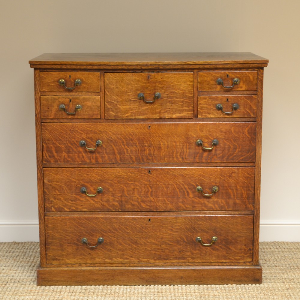 Large Victorian Oak Antique Chest of Drawers