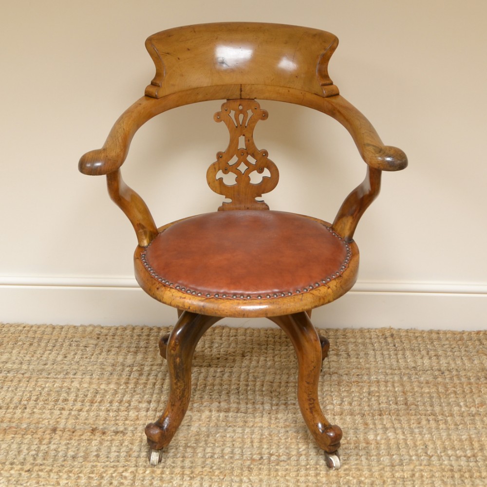 Country House Victorian Swivel Antique Desk Chair