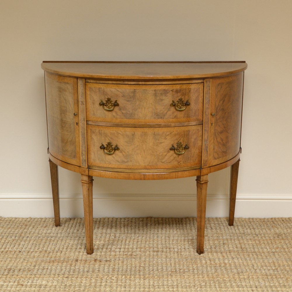 Unusual Demi Lune Shoolbred Antique Side Cabinet