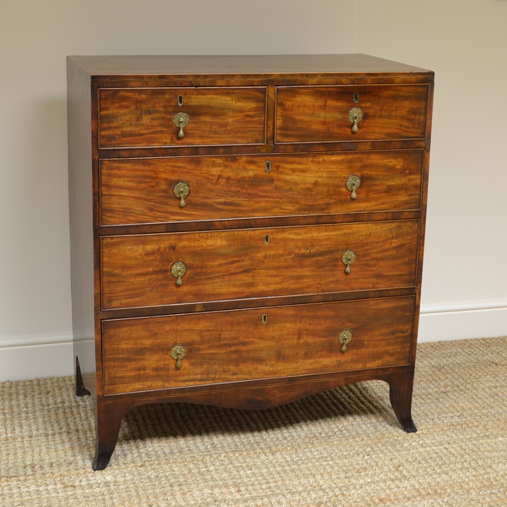 Country House Regency Mahogany Antique Caddy Chest of Drawers