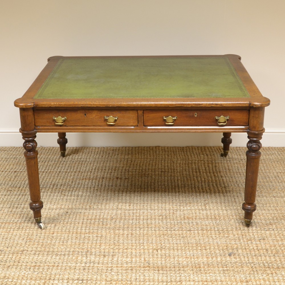 Victorian Oak Antique Partners Writing Table