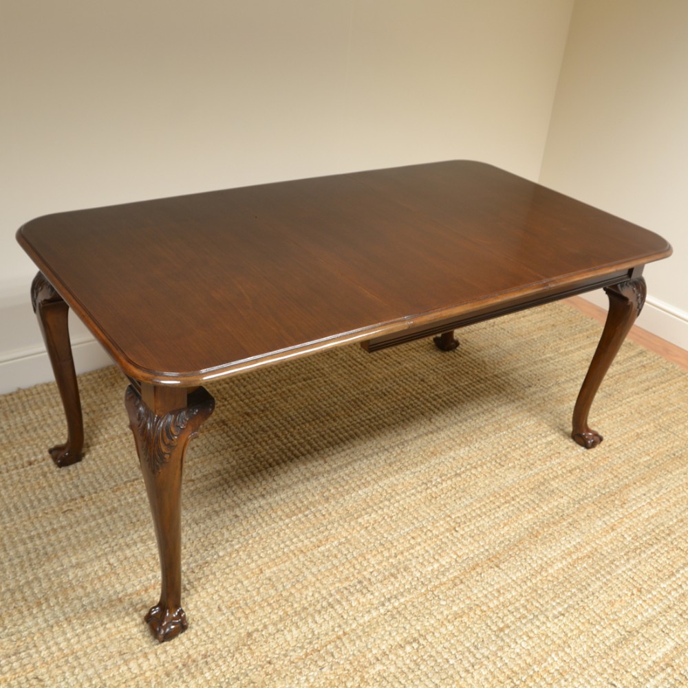 Edwardian Walnut Wind Out Extending Antique Dining Table