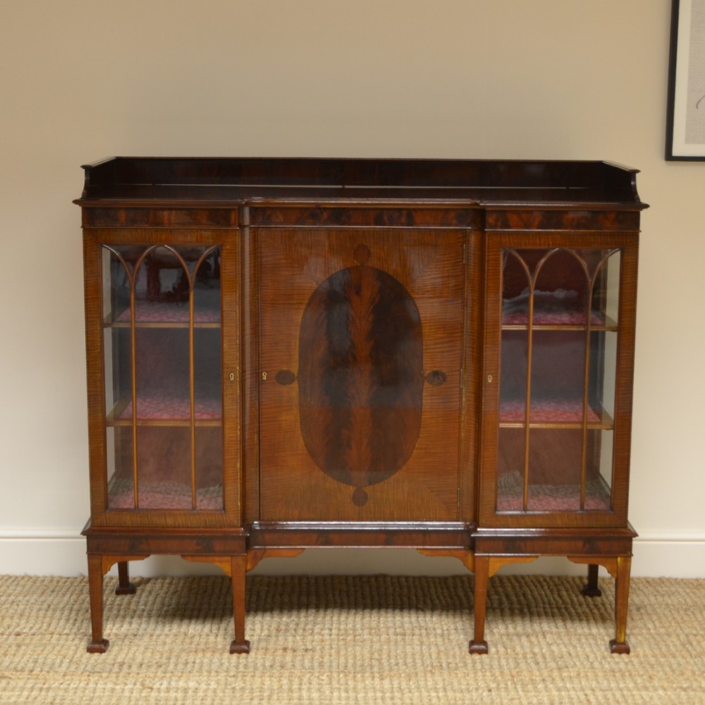 Fine Quality Edwardian Inlaid Mahogany Antique Display Cabinet