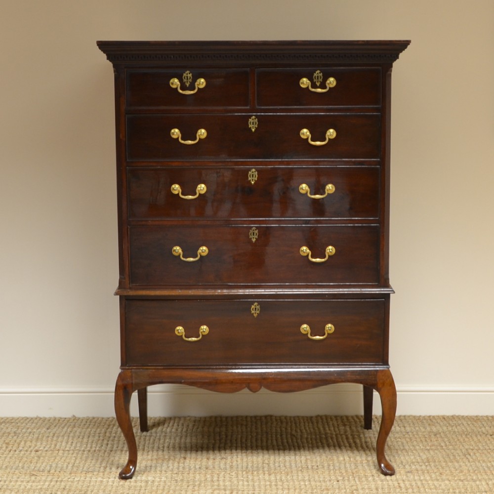 Georgian Walnut Antique Chest on Stand