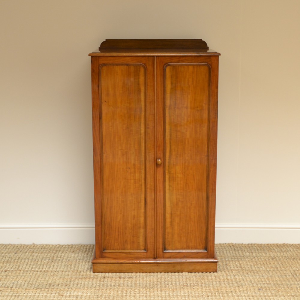 Heals Quality Victorian Walnut Tall Slim Antique Cupboard