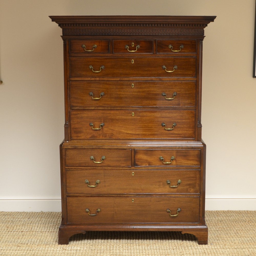 Superb Georgian Mahogany Antique Chest on Chest