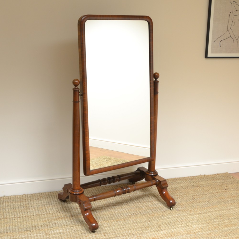 Magnificent Quality Large Victorian Antique Cheval Mirror