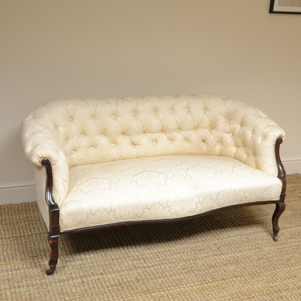 Small Victorian Walnut Antique Settee