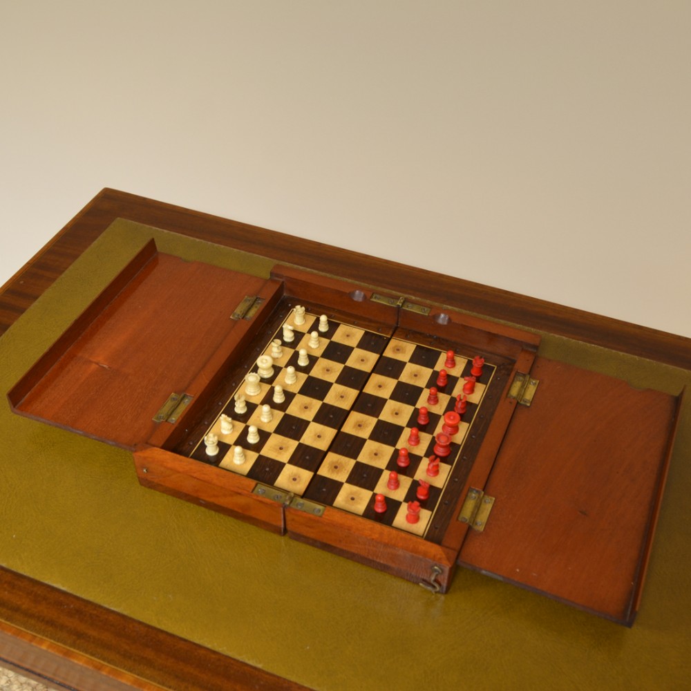 Rare Victorian Mahogany Travelling Chess Set