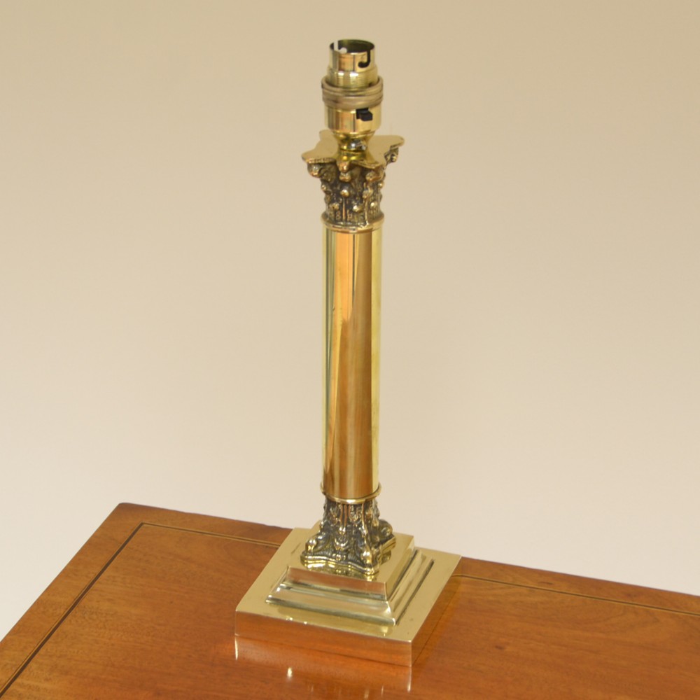 Small Vintage Corinthian Column Brass Lamp