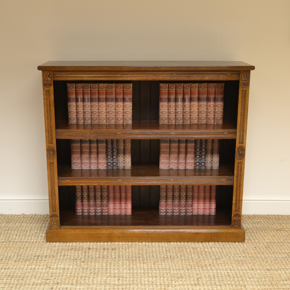 Quality Victorian Oak Antique Open Bookcase